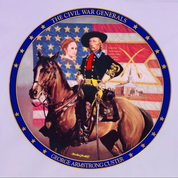 The Civil War Generals George A Custer plate 8” - Picture 2 of 8